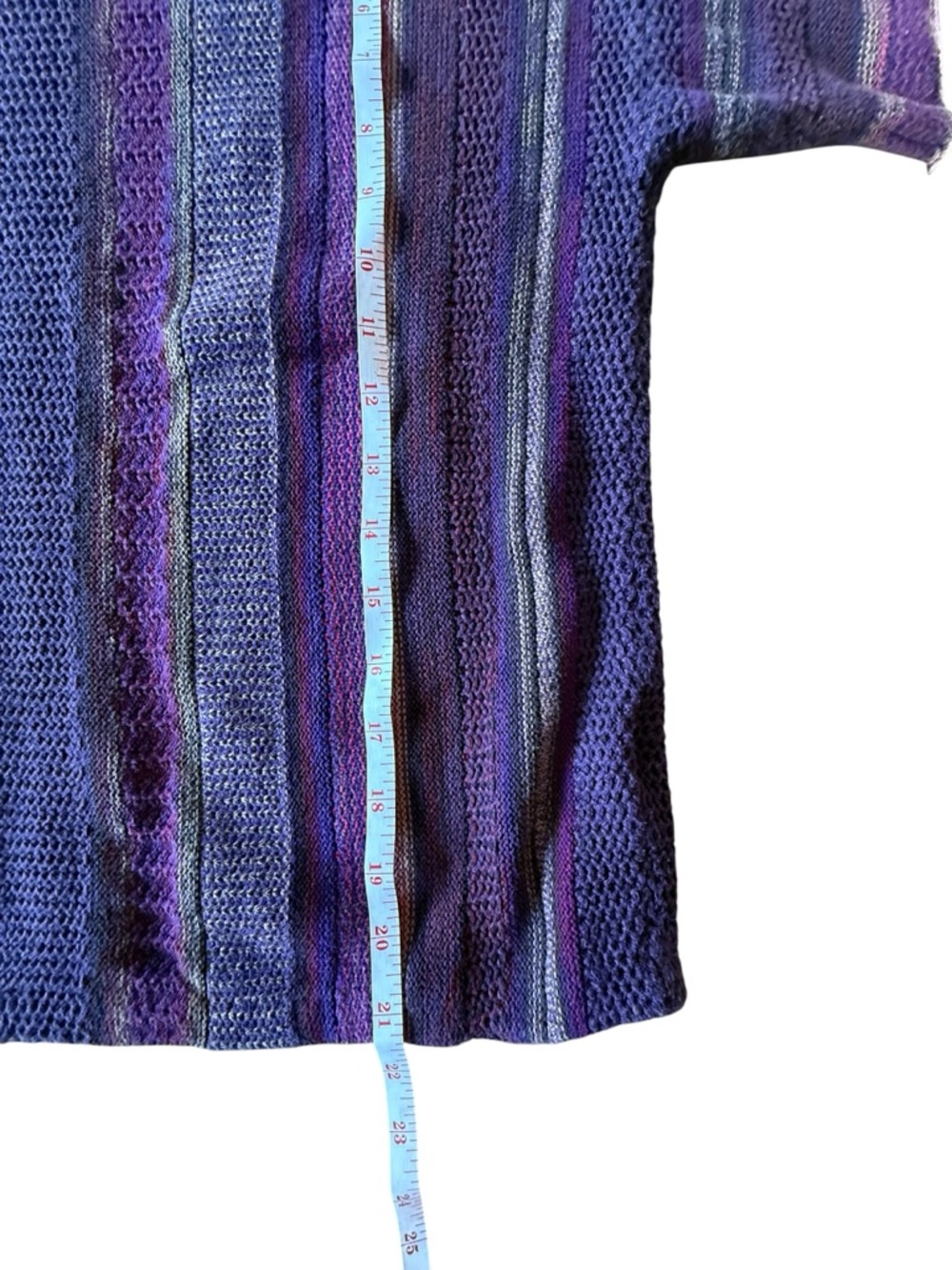Chaps Purple Cotton Striped Pullover Hippie Sweater Size Petite Medium - Picture 6 of 6